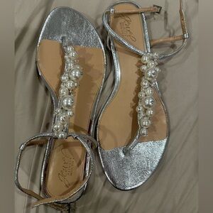 Jewel Badgley Mischka Embellished Sandals - Size 9.5 Like New